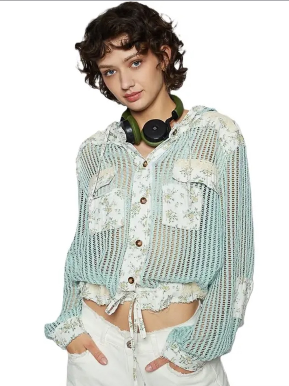 POL Millie Floral Knit Hoodie